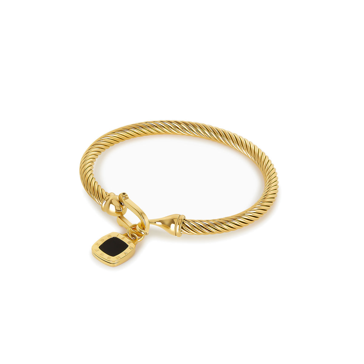 Pulsera con Colgante de Ónix Cuadrado