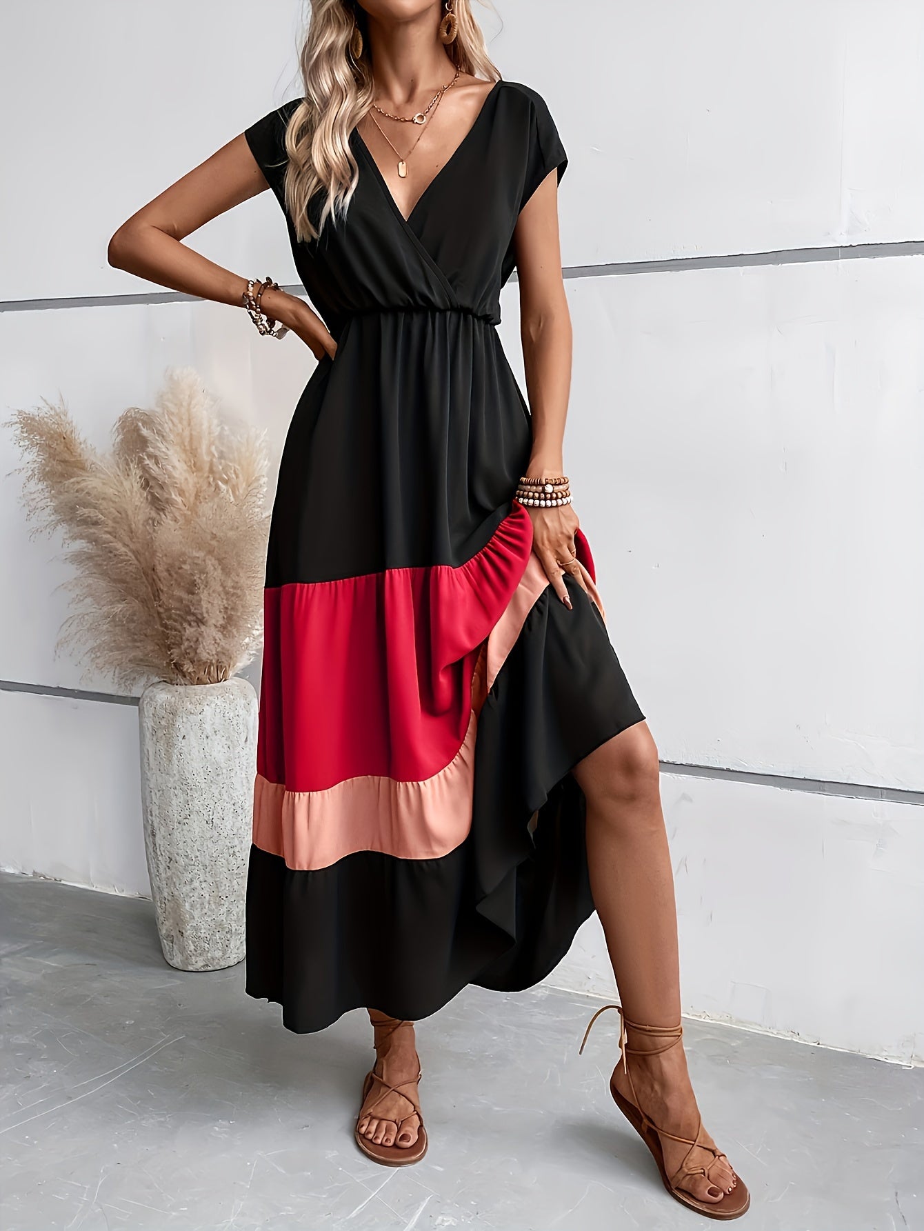 Vestido Clara Con Cuello en V