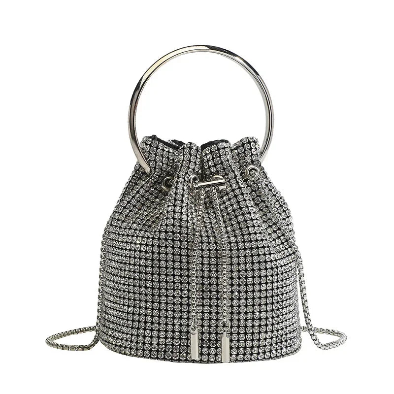 Bolsa Bucket con Flecos de Diamante