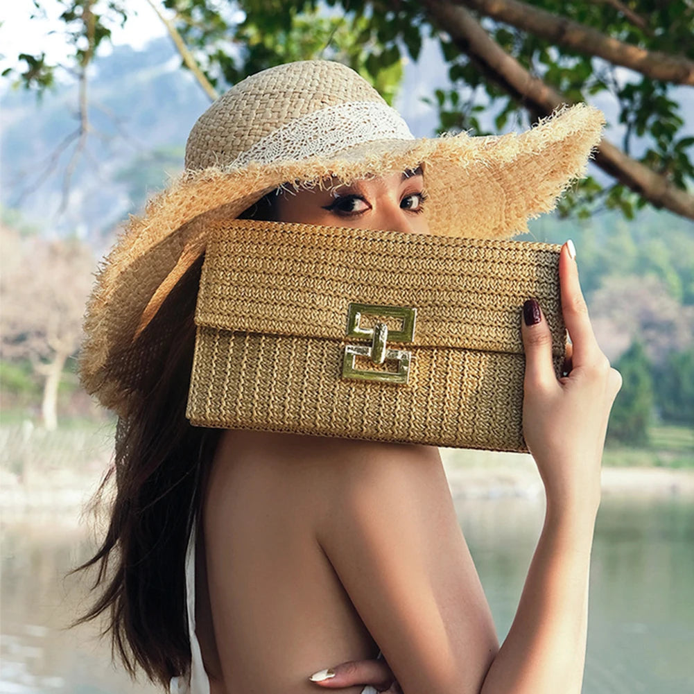 Bolsa de Mano de Paja Bohemio