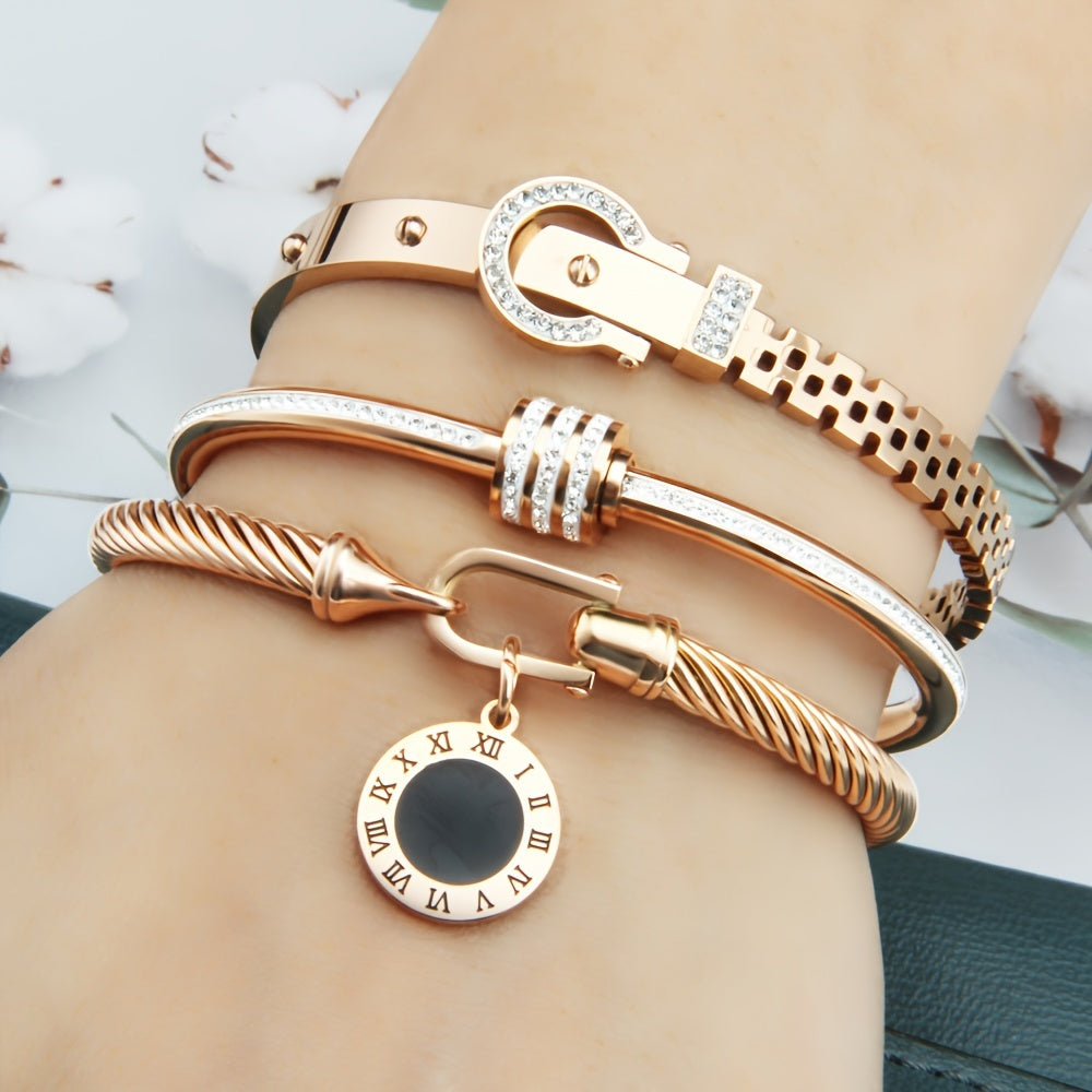 Conjunto de 3 piezas de Pulsera de Acero Inoxidable