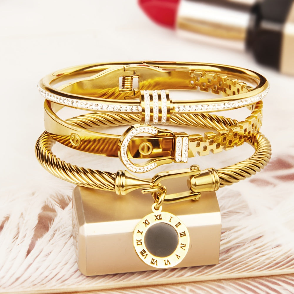 Conjunto de 3 piezas de Pulsera de Acero Inoxidable