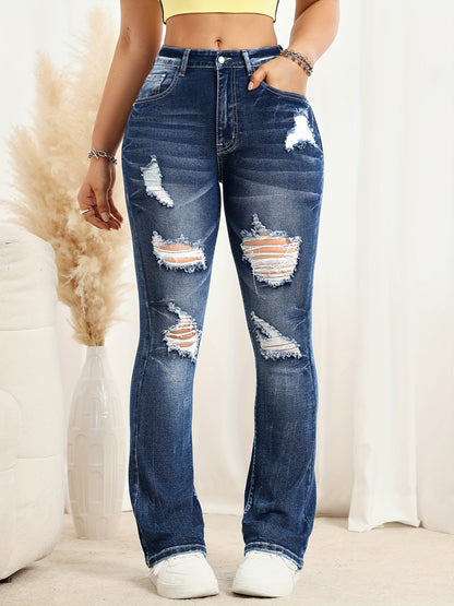 Jeans de mujer de cintura alta con bordados