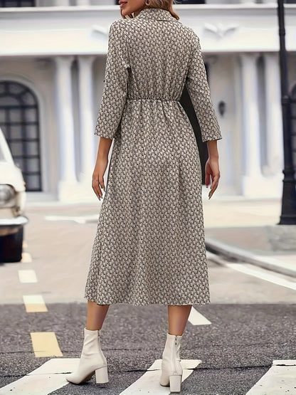 Vestido Casual Largo con Cuello Cruzado