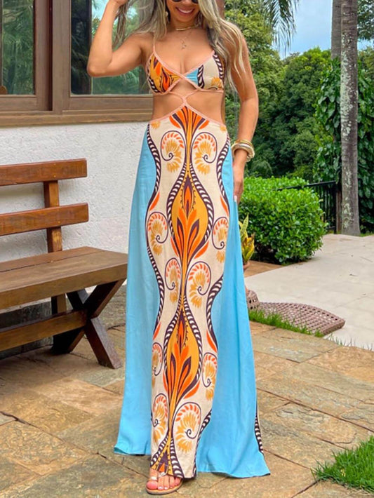 Vestido exótico de tirantes para escapadas de verano