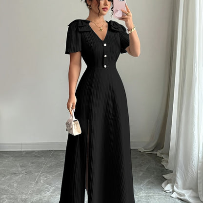 Vestido Elegante con Cuello en V