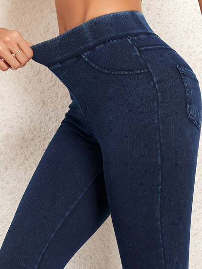 Calza jeans leggings ajustados de cintura alta
