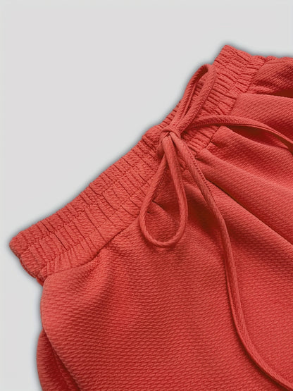 Conjunto de 2 Piezas Rojas de Verano con Pantalones Cortos