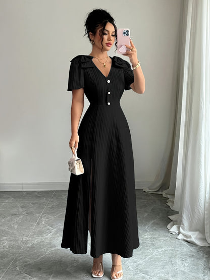 Vestido Elegante con Cuello en V