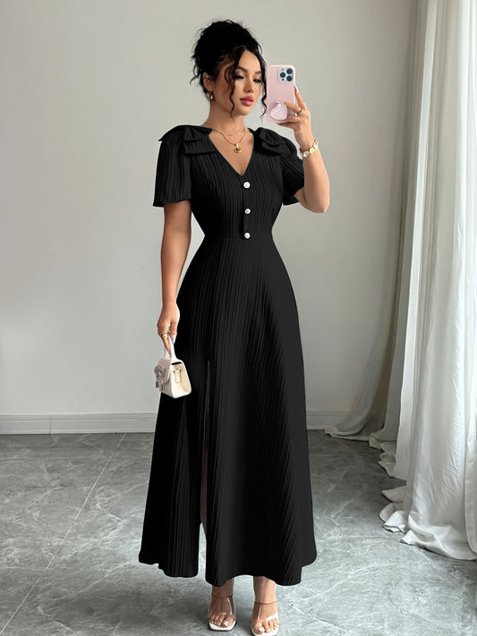 Vestido Elegante con Cuello en V
