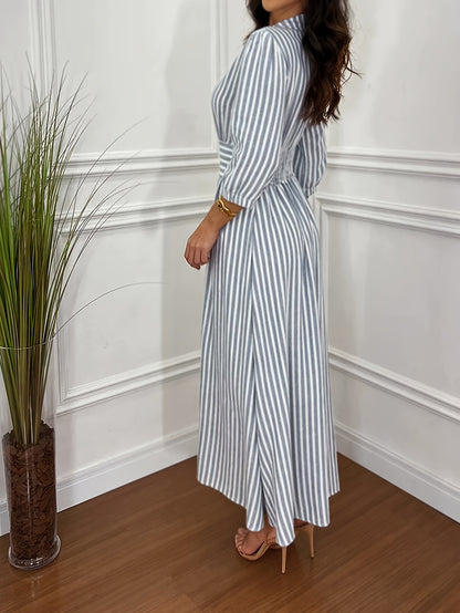 Vestido Camisa a Rayas con Botones