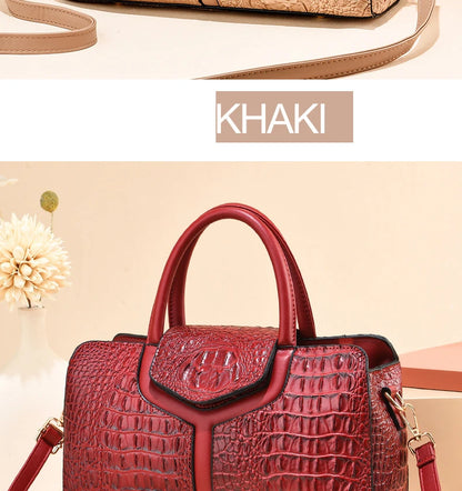 Bolsa Vintage de Mano con Textura Cocodrilo