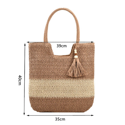 Bolsa de Playa Tejida con Flecos
