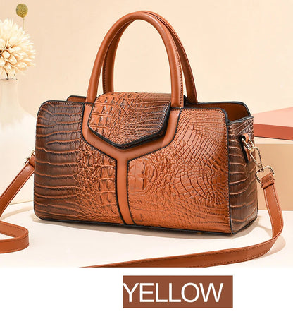 Bolsa Vintage de Mano con Textura Cocodrilo