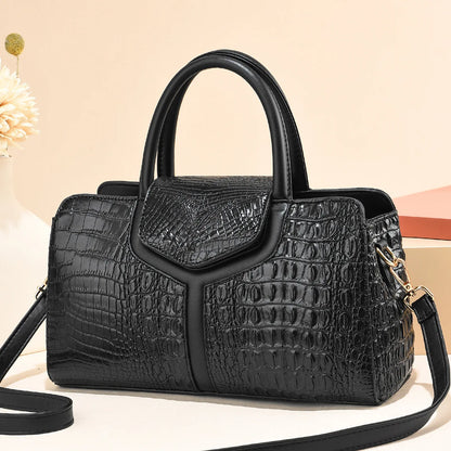 Bolsa Vintage de Mano con Textura Cocodrilo