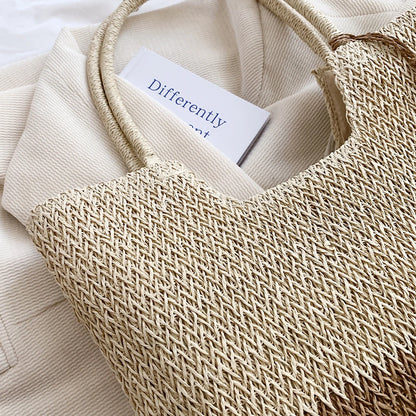 Bolsa de Playa Tejida con Flecos
