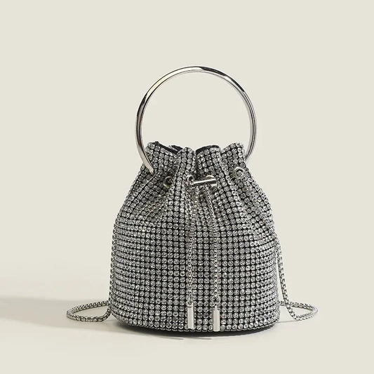 Bolsa Bucket con Flecos de Diamante
