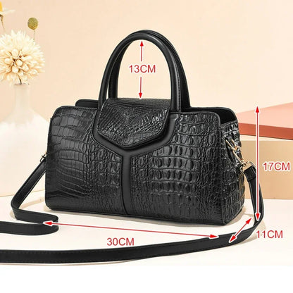 Bolsa Vintage de Mano con Textura Cocodrilo