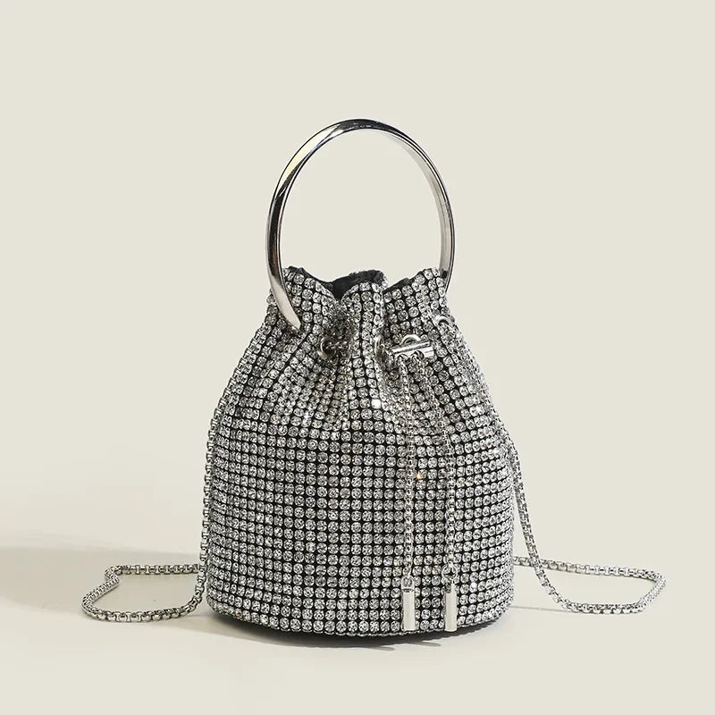 Bolsa Bucket con Flecos de Diamante