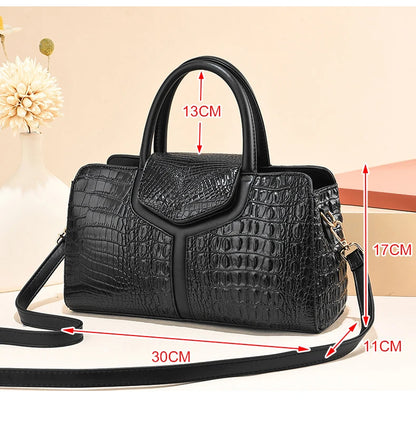 Bolsa Vintage de Mano con Textura Cocodrilo