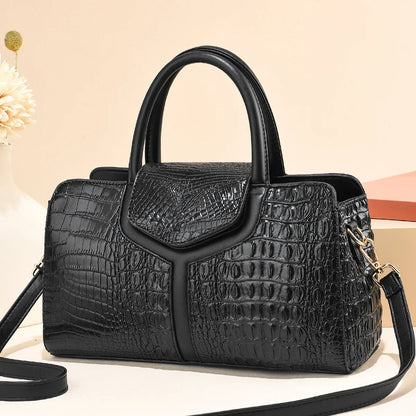 Bolsa Vintage de Mano con Textura Cocodrilo