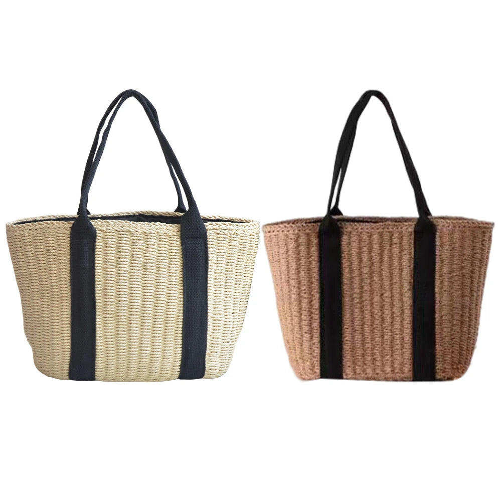 Bolsa de Playa de Paja con Cordón
