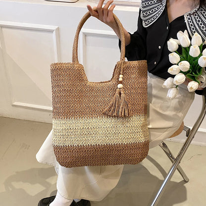 Bolsa de Playa Tejida con Flecos