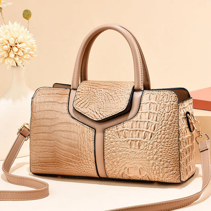 Bolsa Vintage de Mano con Textura Cocodrilo