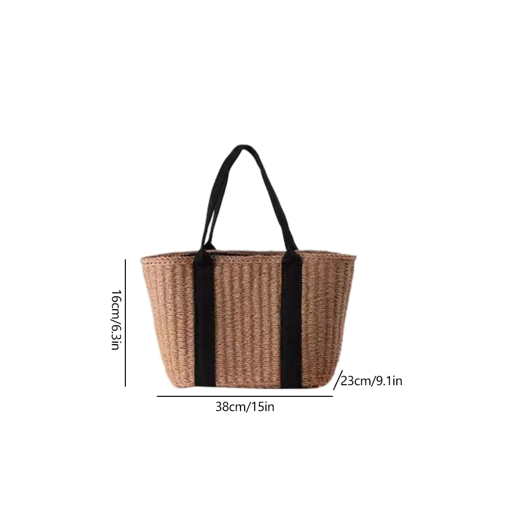 Bolsa de Playa de Paja con Cordón