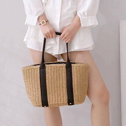 Bolsa de Playa de Paja con Cordón