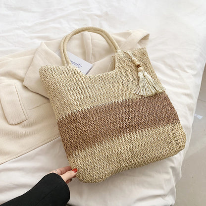 Bolsa de Playa Tejida con Flecos