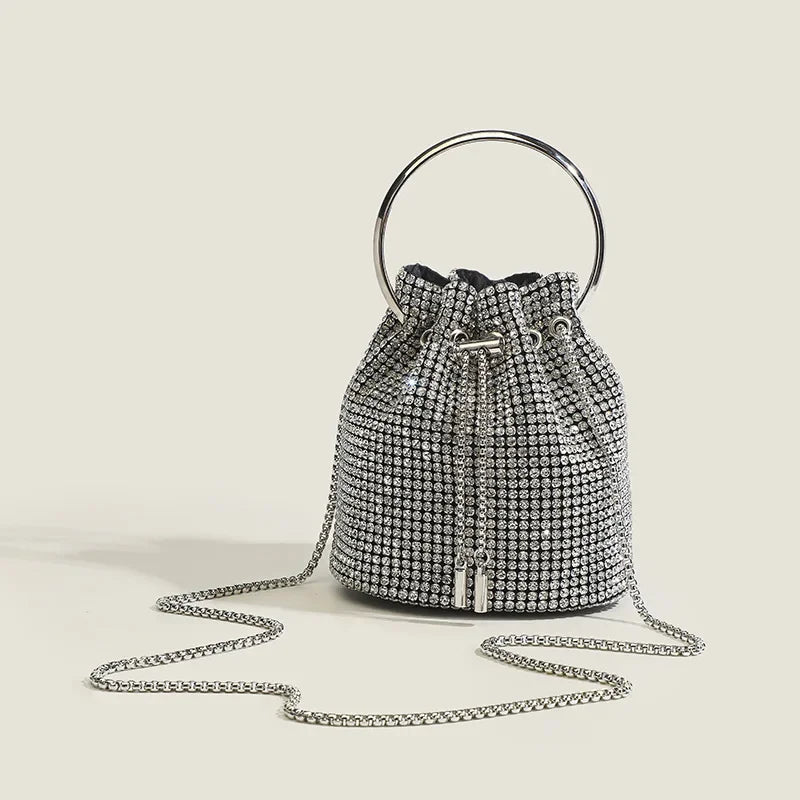 Bolsa Bucket con Flecos de Diamante