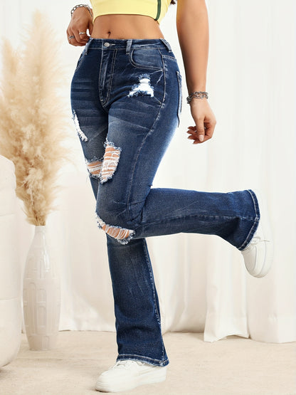 Jeans de mujer de cintura alta con bordados