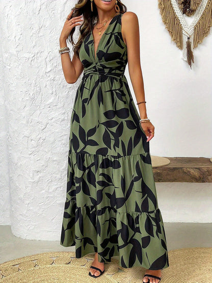 Vestido Largo Elegante con Cuello en V
