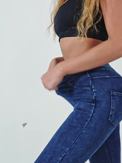Calza jeans leggings ajustados de cintura alta