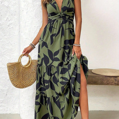 Vestido Largo Elegante con Cuello en V