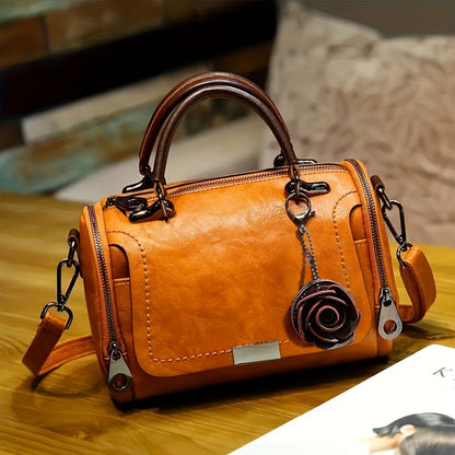 Bolsa Retro Boston con Colgante Floral